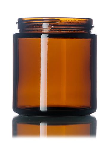 4 oz amber glass straight-sided round jar with 58-400 neck finish