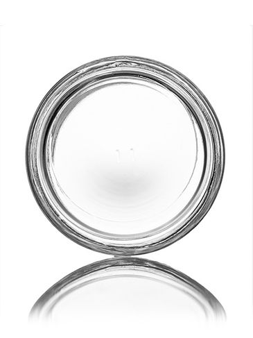 4 oz clear glass straight-sided round jar with 58-400 neck finish