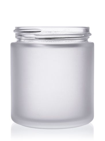 4 oz clear frosted glass straight-sided round jar with 58-400 neck finish