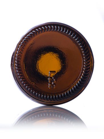 4 oz amber glass boston round bottle with 24-400 neck finish