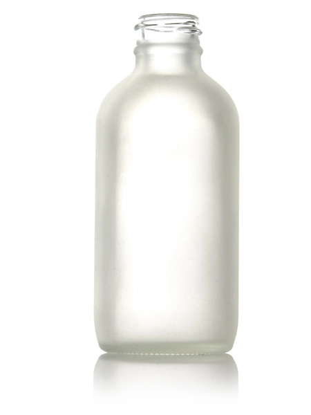 4 oz Clear Frosted Glass Boston Round Bottle – G856CLFA