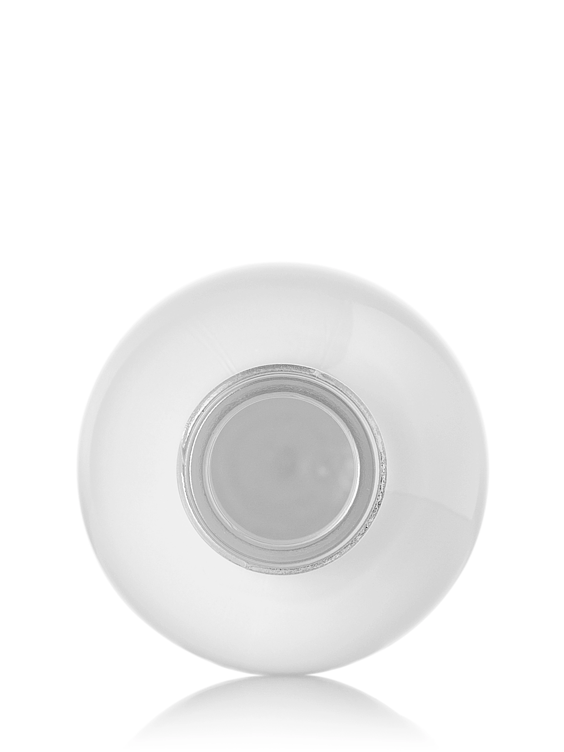 4 oz Glossy White-Colored Clear Glass Boston Round Bottle – G856WHS