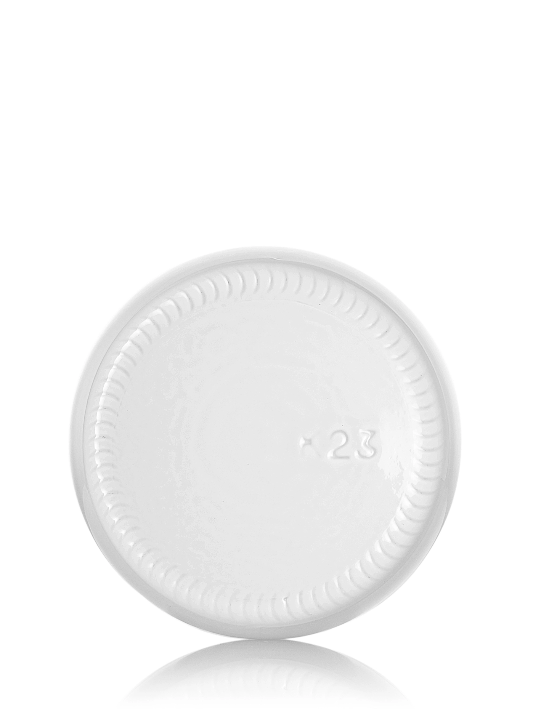 4 oz Glossy White-Colored Clear Glass Boston Round Bottle – G856WHS