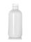 4 oz glossy white-colored clear glass boston round bottle with 24-400 neck finish