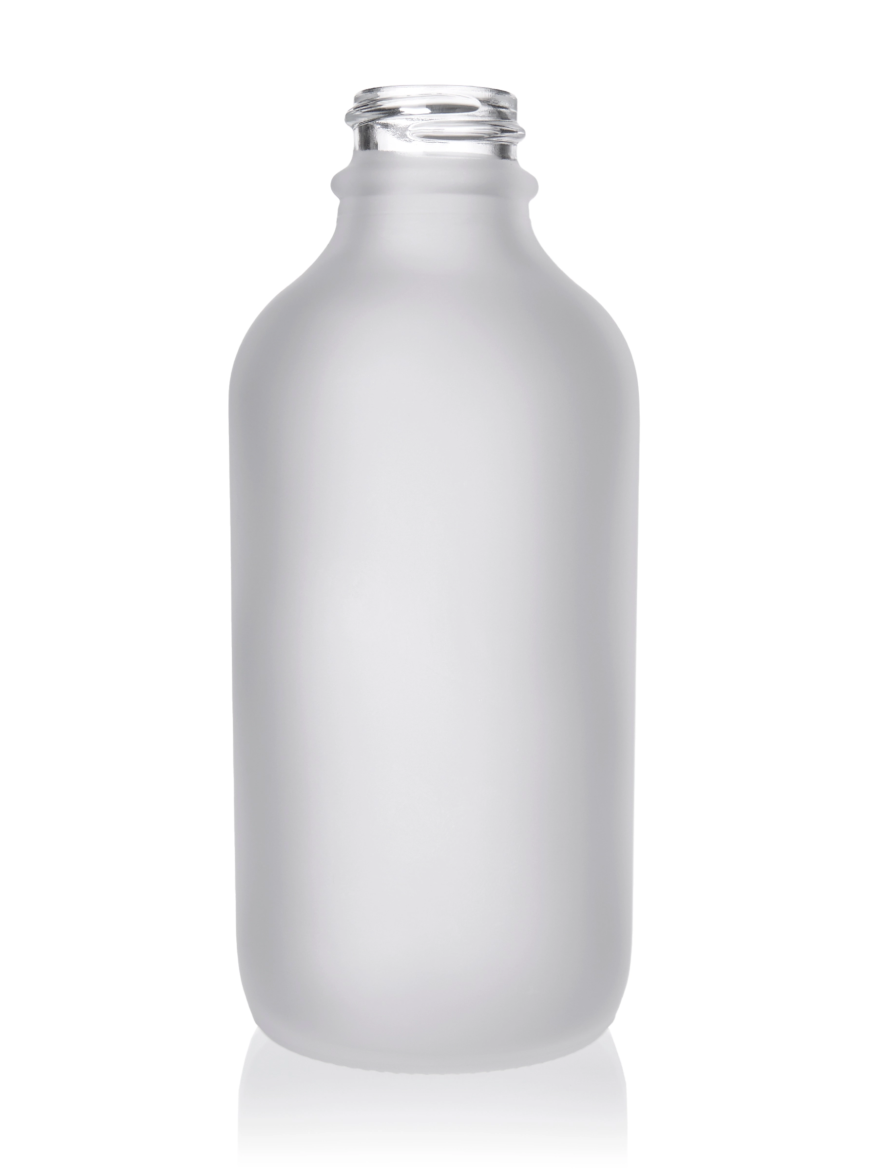 4 oz Clear Frosted Glass Boston Round Bottle – G857CLF