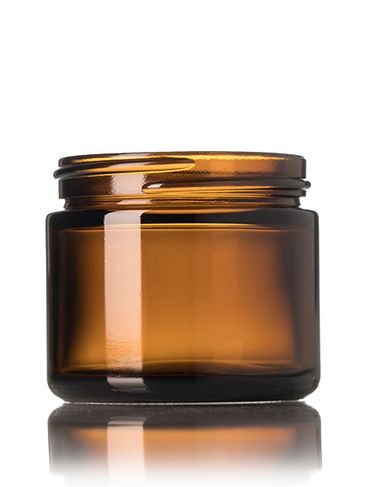 2 oz amber glass straight-sided round jar with 53-400 neck finish