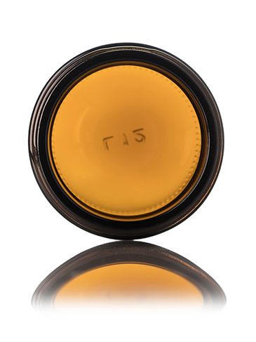 2 oz amber glass straight-sided round jar with 53-400 neck finish