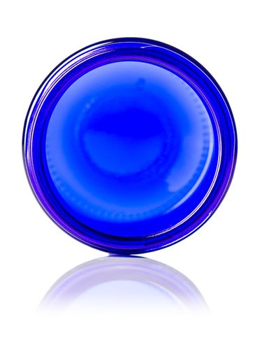 2 oz cobalt blue glass straight-sided round jar with 53-400 neck finish