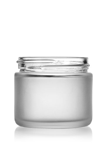 2 oz clear frosted glass straight-sided jar with 53-400 neck finish
