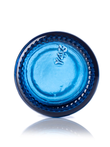 1 oz Blue-Shaded Clear Glass Boston Round Bottle – G868BL