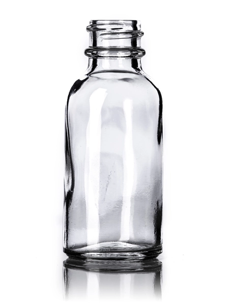 1 oz Clear Glass Boston Round Bottle – G868CL