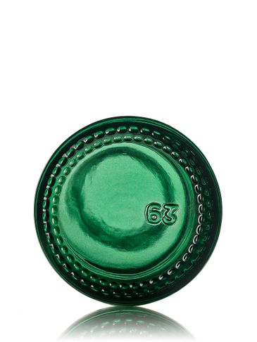 1 oz green-shaded clear glass boston round bottle with 20-400 neck finish