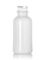 1 oz glossy white-colored clear glass boston round bottle with 20-400 neck finish