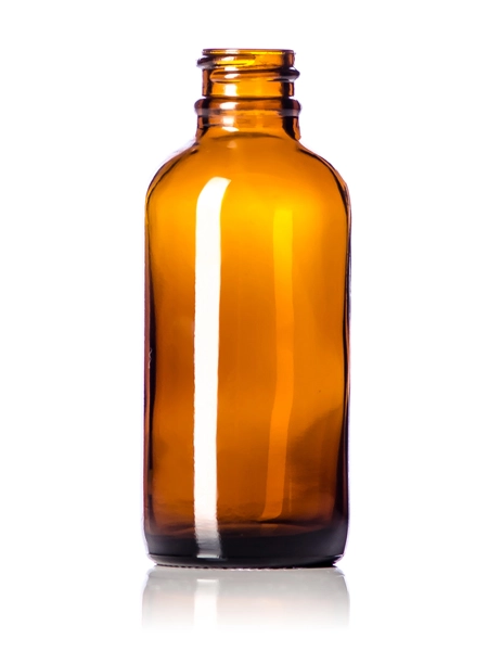 2 oz Amber Glass Boston Round Bottle – G873AM