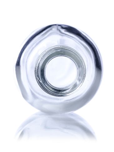 2 oz clear glass boston round bottle with 20-400 neck finish