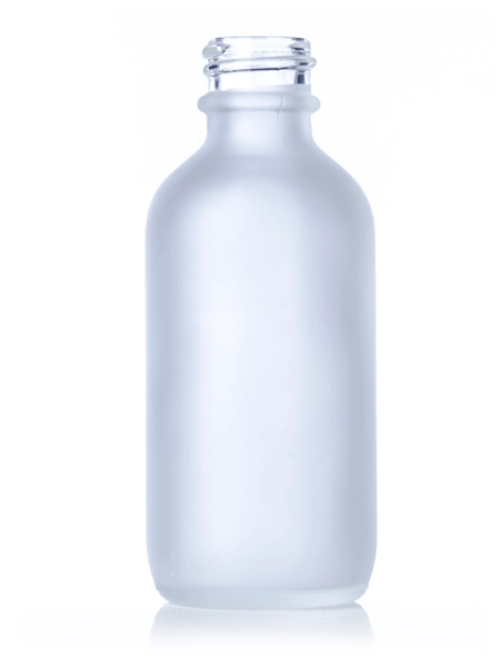 2 oz Clear Frosted Glass Boston Round Bottle – G873CLF