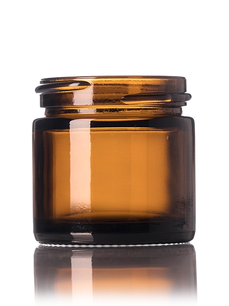 1 oz Amber Glass Straight-Sided Round Jar – G874AM