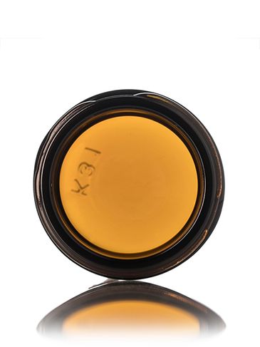 1 oz amber glass straight-sided round jar with 43-400 neck finish