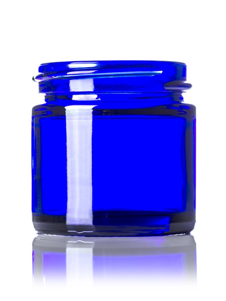 1 oz Cobalt Blue Glass Straight-Sided Round Jar – G874BL