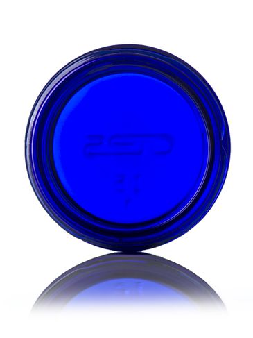 1 oz cobalt blue glass straight-sided round jar with 43-400 neck finish