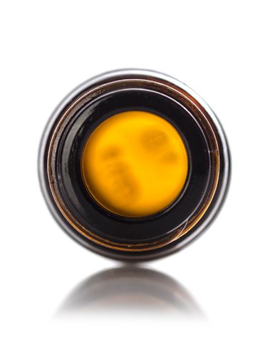 5 mL amber glass boston round euro dropper bottle with 18-DIN neck finish