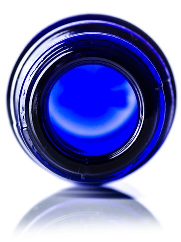 5 mL cobalt blue glass boston round euro dropper bottle with 18-DIN neck finish