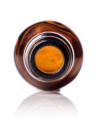 15 mL amber glass boston round euro dropper bottle with 18-DIN neck finish