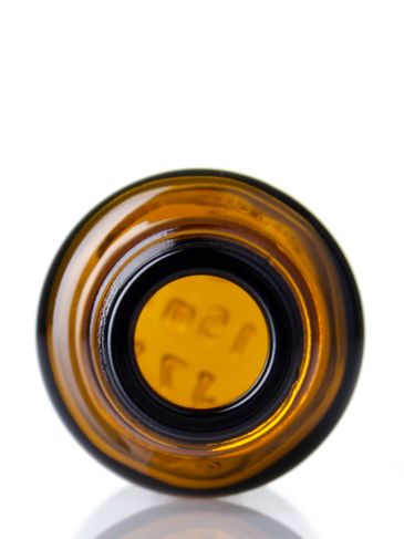 15 mL amber glass boston round euro dropper bottle with 18-DIN neck finish