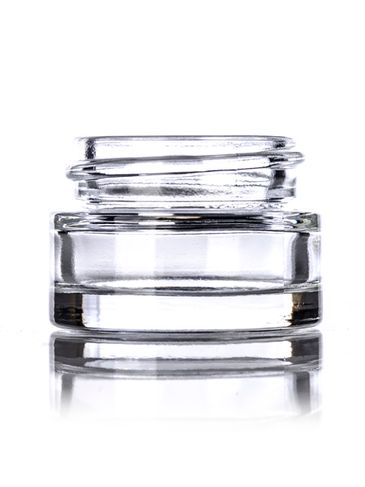 1/4 oz clear glass thick wall jar with 33-400 neck finish