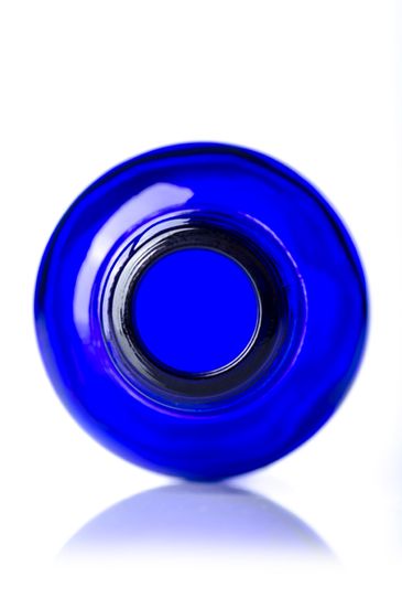 30 mL cobalt blue glass boston round euro dropper bottle with 18-DIN neck finish