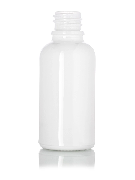 30 ml Glossy White-Colored Clear Glass Boston Round Euro Dropper Bottle – G885WHS