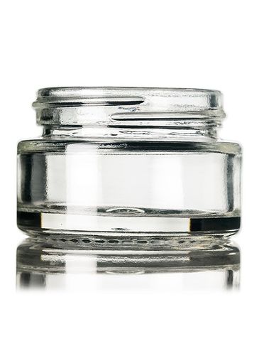 1/2 oz clear glass cylinder low-profile jar with 43-400 neck finish