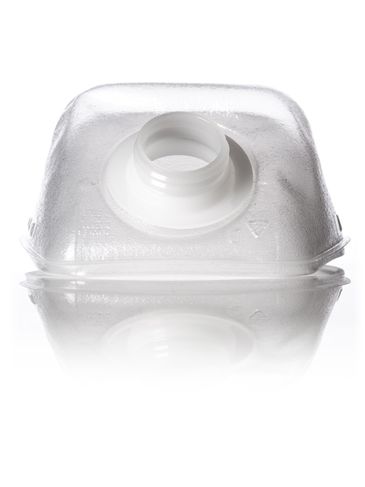 1 quart clear LDPE plastic collapsible water container with 38-400 neck finish