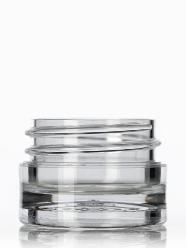 1/8 oz clear PS plastic thick wall jar with 33-400 neck finish