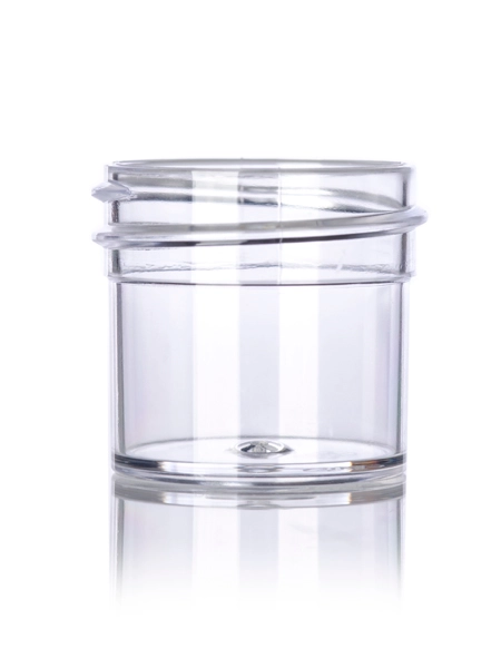 1/4 oz Clear PS Plastic Single Wall Jar – J003T
