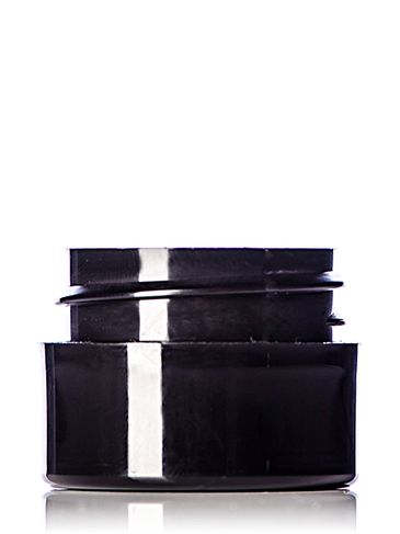 1/4 oz black PP plastic double wall straight base jar with 33-400 neck finish