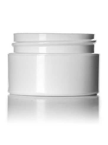1/2 oz white PP/PS plastic double wall straight base jar with 48-400 neck finish