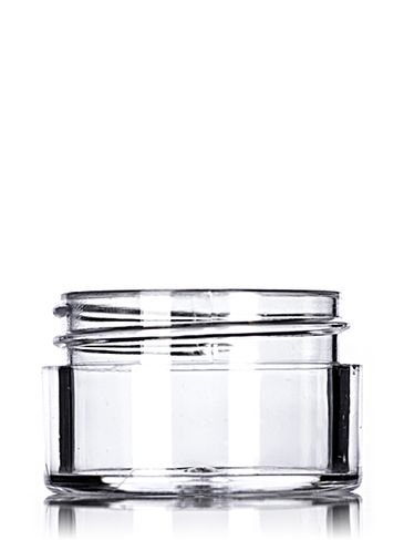 1/2 oz clear PS plastic thick wall jar with 43-400 neck finish