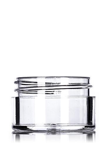 1/2 oz clear PS plastic thick wall jar with 43-400 neck finish