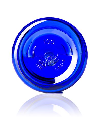 1 oz cobalt blue PET plastic single wall jar with 38-400 neck finish