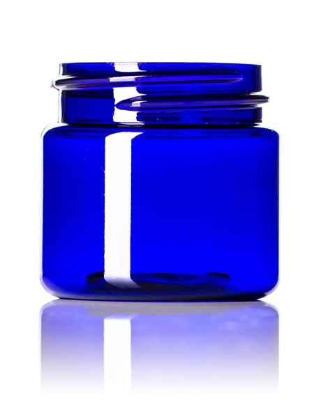 1 oz Cobalt Blue PET Plastic Single Wall Jar – J008B