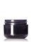 3/4 oz black PP plastic double wall round base jar with 53-400 neck finish