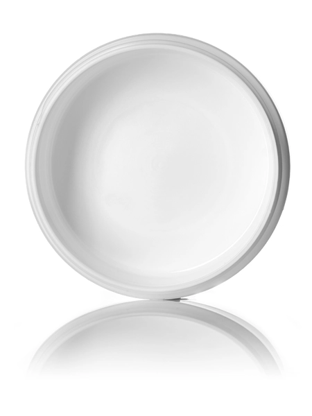 4 oz White PP Plastic Double Wall Round Base Low-Profile Jar – J014LP