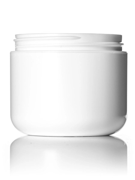 4 oz White Pp/ps Plastic Double Wall Round Base Jar – J014W