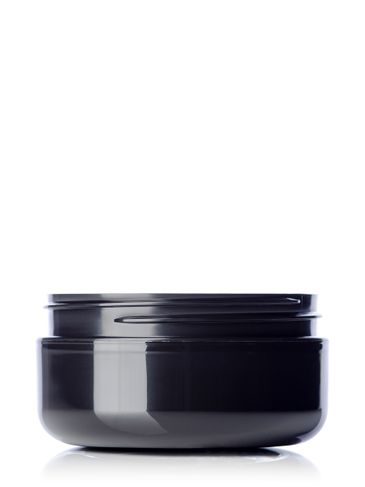 4 oz black PP plastic double wall round base low profile jar with 89-400 neck finish