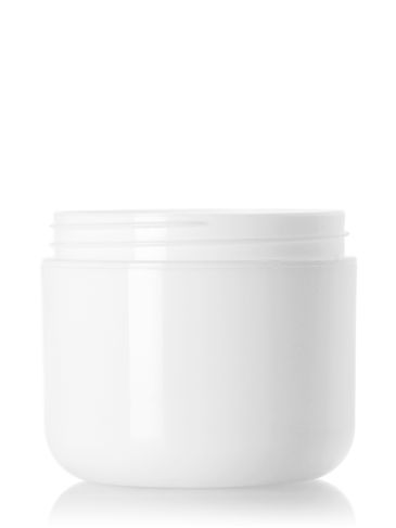 4 oz white PP plastic double wall round base jar with 70-400 neck finish