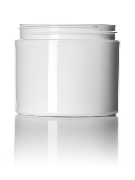 4 oz White PP Plastic Double Wall Straight Base Jar – J016