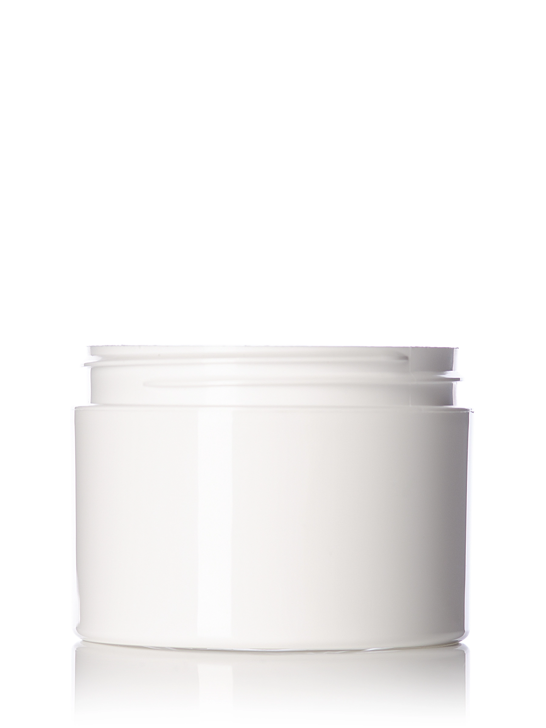 8 oz White PP Plastic Double Wall Straight Base Jar – J017