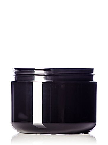 8 oz black PP plastic double wall round base jar with 89-400 neck finish