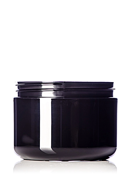 8 oz Black PP Plastic Double Wall Round Base Jar – J017B